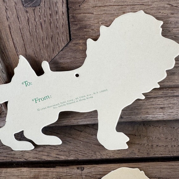 Vintage Merrimack Die Cut Gift Tags Circus Animals Horse Lion Child Birthday 80s - Picture 7 of 8